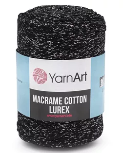 Пряжа YarnArt 'Macrame cotton Lurex' 250гр 205м (75% хлопок, 13% полиэстер, 12% металлик) (723 черное серебро) арт. АРС-47845-1-АРС0001234181