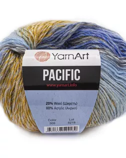 Пряжа YarnArt 'Pacific' 50гр 200м (20% шерсть, 80% акрил) (309 меланж) арт. АРС-47863-1-АРС0001234220