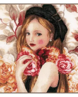 Набор для вышивания LanArte 'Девушка с розами' 32*32см арт. АРС-48528-1-АРС0001248940