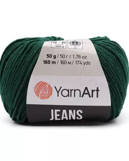 Пряжа YarnArt 'Jeans' 50гр 160м (55% хлопок, 45% полиакрил) (92 темно-зеленый) арт. АРС-49257-1-АРС0001270032
