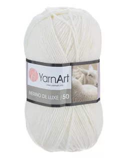 Пряжа YarnArt 'Merino de Lux' 100гр 280м (50% шерсть, 50% акрил) (501 белый) арт. АРС-50009-1-АРС0000813429