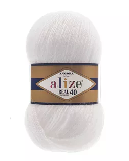 Пряжа ALIZE 'Angora real 40' 100 гр. 430м (40% шерсть, 60% акрил) (55 белый) арт. АРС-51451-1-АРС0001085981