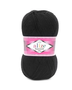 Пряжа ALIZE 'Superwash Comfort Socks' 100гр. 420м. (75% SW шерсть, 25% полиамид) (60 черный) арт. АРС-51924-1-АРС0001100494