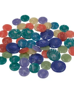 Пуговицы пластиковые 'Цветное ассорти', диаметр 15, 21 мм, 8 цветов, набор 50 шт арт. АРС-54470-1-АРС0001283377
