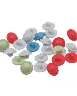 Пуговицы пластиковые 'Цветное ассорти', диаметр 11,5 мм, 4 цвета, набор 24 шт арт. АРС-54471-1-АРС0001283378