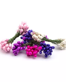 Тычинки для искусственных цветов на проволке 0,5*6см, 50гр +/- 3гр, 5 цветов, розово-фиолетовый микс арт. АРС-54512-1-АРС0001283358