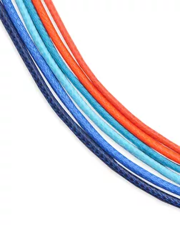 65236 Набор вощенных шнуров для кулонов и подвесок с замком 45см, d-2мм, 6шт, сине-оранжевый арт. АРС-55629-1-АРС0001279343