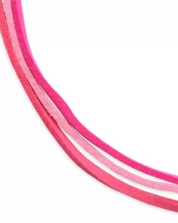 65237 Набор замшевых шнуров для кулонов и подвесок с замком 45см, d-2мм, 3шт, красно-розовый арт. АРС-55634-1-АРС0001279348