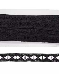 3AR227 Кружево матовое гипюр ш.3см (черный) арт. АРС-10893-1-АРС0001186925