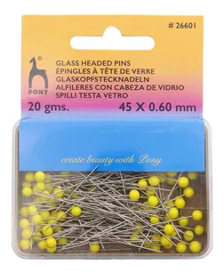 26601 Булавки с желтой головкой 0,60мм/45мм, сталь, 20гр PONY арт. АРС-13690-1-АРС0001209081