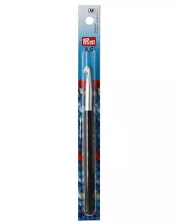 195179 Крючок для вязания с цветной ручкой, алюминий, 6 мм*14 см, Prym арт. АРС-21036-1-АРС0000842309