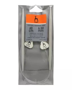 65214 Спицы вязальные гибкие с фиксатором 6,50мм*60см, алюм., 2шт PONY арт. АРС-21206-1-АРС0000843436