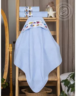 Мойдодыр хлопок самойловский текстиль полотенце 70*130 голубое арт. АРТД-5706-2-АРТД0276417