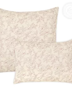 Наволочка трик. на молнии 50/70 2шт. цветы бежевые арт. 257 арт. АРТД-5979-1-АРТД0279597