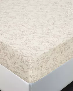 Простыня трик. на резинке 90*200 арт. 251 цветы бежевые арт. АРТД-5978-1-АРТД0279604