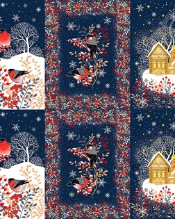 Ткань Колядки рогожка 150см рис. 12986-1 арт. АРТД-5983-1-АРТД0279809