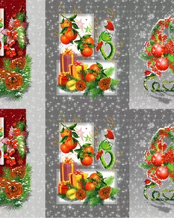 Ткань Подарки рогожка ш.150см рис. 13259-1 арт. АРТД-5377-1-АРТД0285697
