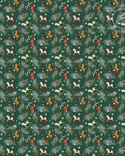 Ткань Лошадки рогожка ш.150см рис. 13369-1 арт. АРТД-5362-1-АРТД0289481