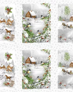 Ткань Студеная пора рогожка ш.150см рис. 13409-1 арт. АРТД-6401-1-АРТД0289751