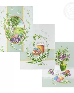 Набор полотенец из рогожки 'Весна' арт. АРТД-2967-3-АРТД0275727