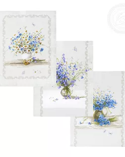 Набор полотенец из рогожки 'Полевые цветы' арт. АРТД-3010-3-АРТД0275336