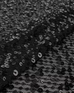 Купить Пайеточная ткань для одежды черного цвета Пайетка на сетке, 210г/м.п. арт. ПАЙ-128-5-24402.005 оптом в Череповце