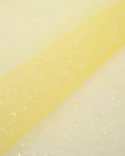 Купить Ткань Сетка желтого цвета из полиэстера Фатин с глиттером арт. ФТН-67-3-23780.003 оптом в Набережных Челнах