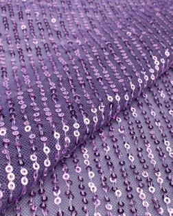 Купить Ткань кружево фиолетового цвета из Китая Пайетка на сетке-стрейч арт. ПАЙ-122-6-24010.013 оптом в Набережных Челнах