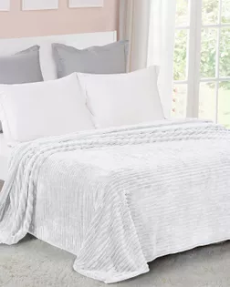 Велсофт Полоска, 100%ПЭ, шир. 205см, 250 г/м, цв.S247786 Белый арт. ВСФТ-656-3-Б00116.019