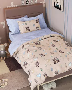 Поплин 150 ш. 105 гр.  Еноты бежевый рис. 7598/5 арт. ПДУ-79-1-Б00409.051