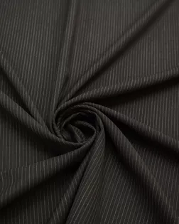 Шерстяная костюмная ткань в белую полоску на черном фоне арт. ГТ-8177-1-ГТ-17-10029-3-37-1