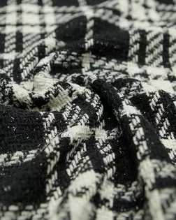 Ткань костюмная, цвет: черно-белая клетка  с люрексом арт. ГТ-4907-1-ГТ-17-593-4-37-1
