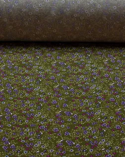 Купить Европейские ткани Креп блузочно-плательный с цветочным рисунком на фоне цвета хаки арт. ГТ-6244-1-ГТ-18-8002-10-21-1 оптом в Набережных Челнах