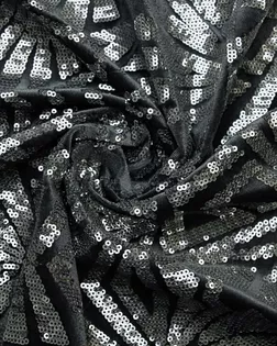 Ткань плательная с пайетками "Орнамент" на бархате, цвет серебристо-серый арт. ГТ-9735-1-ГТ2-10736-1-29-1 Ткань плательная с пайетками "Орнамент" на бархате, цвет серебристо-серый арт. ГТ-9735-1-ГТ2-10736-1-29-1