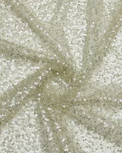 Ткань плательная с пайетками "Капельки росы", золотистого цвета арт. ГТ-9669-1-ГТ25-11690-1-11-1
