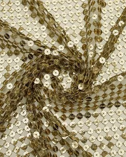 Нарядная плательная ткань с пайетками "Золотое конфетти" арт. ГТ-9670-1-ГТ25-11692-1-11-1