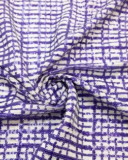 Ткань плательная с пайетками в клетку, цвет фиолетово-белый арт. ГТ-8282-1-ГТ-25-9935-4-21-1