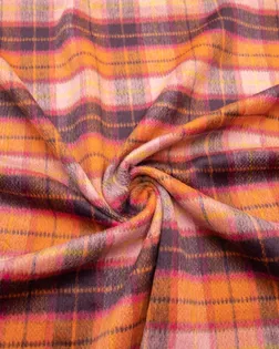 Купить Европейские ткани Пальтовая ткань в клетку с коротким ворсом в розовых тонах арт. ГТ-8353-1-ГТ-26-10217-4-21-1 оптом
