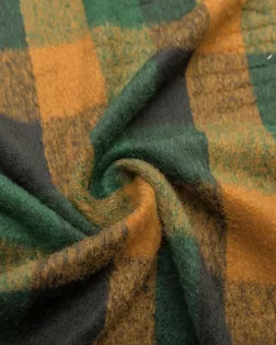 Купить Пальтовые европейские Пальтовая ткань с средним ворсом в клетку, цвет зелено-коричневый арт. ГТ-8386-1-ГТ-26-10252-4-21-1 оптом в Казахстане