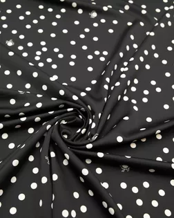 Купить Европейские ткани Блузочно-плательная ткань в горошек, цвет черно-белый арт. ГТ-8416-1-ГТ-28-10320-9-37-1 оптом