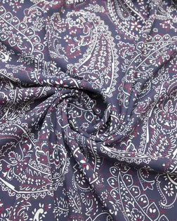 Купить Европейские ткани Блузочно-плательная ткань с рисунком "пейсли" на синем фоне арт. ГТ-8438-1-ГТ-28-10345-8-21-1 оптом