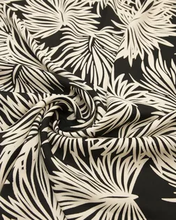 Купить Европейские ткани Плательная ткань с рисунком "листья кипариса" на черном фоне арт. ГТ-8443-1-ГТ-28-10354-11-21-1 оптом