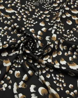 Блузочно-плательная ткань с рисунком "абстрактные цветы", цвет черно-коричневый арт. ГТ-8475-1-ГТ-28-10365-10-21-1