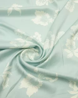 Вискозная плательная ткань нежно голубого цвета с цветочным принтом арт. ГТ-8541-1-ГТ-28-10463-10-21-1