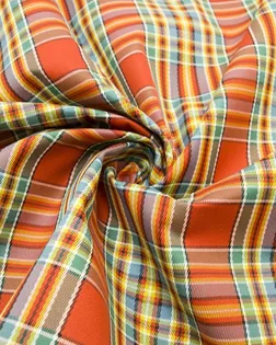 Купить Европейские ткани Плащевая ткань на тренч, в клетку, цвет оранжево-бирюзовый арт. ГТ-8444-1-ГТ-29-10340-4-21-1 оптом