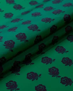 Купить Европейские ткани Ткань плащевая с рисунком "Розочки" на зеленом фоне арт. ГТ-6200-1-ГТ-29-7955-10-21-1 оптом