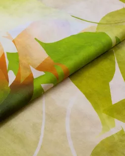 Купить Европейские ткани Батист с крупным рисунком "Листья", в зелено-коричневых тонах арт. ГТ-6129-1-ГТ-3-7878-11-21-1 оптом в Караганде