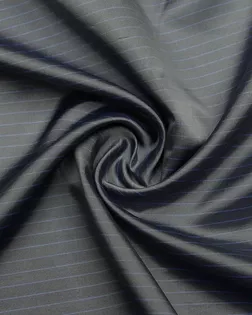 Подкладочная ткань серого цвета, в голубую горизонтальную полоску арт. ГТ-9447-1-ГТ31-11358-3-21-1 Подкладочная ткань серого цвета, в голубую горизонтальную полоску арт. ГТ-9447-1-ГТ31-11358-3-21-1