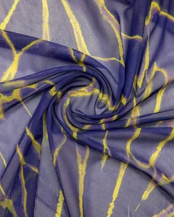 Сетка с принтом "неоновые цветы", цвет лимонно-фиолетовый арт. ГТ-8482-1-ГТ-33-10372-10-21-1