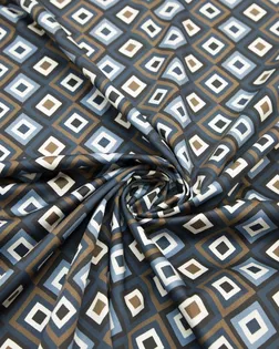 Купить Европейские ткани Костюмно-плательный хлопок сатин с рисунком "Ромбики", цвет сине-серый, раппорт 1.1 м арт. ГТ-8396-1-ГТ-38-10273-14-21-1 оптом